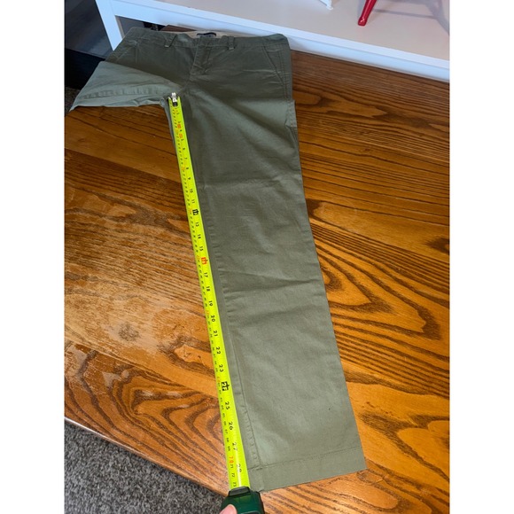 Vince Olive Green Slim Tapered Chino Pants Womens Size 8 Stretch Cotton Trousers - Picture 6 of 8